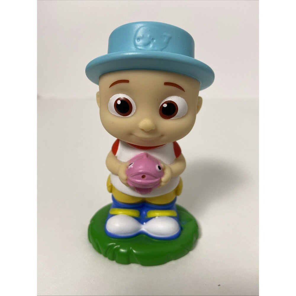 CoComelon 2020 Bath Squirters JJ Pink Fish Blue Hat Boy  4” Jazwares